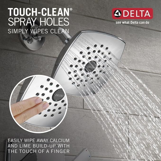 Delta Ashlyn 14 Series Shower Faucet Set, Chrome Shower Head and Handle Set - Image 5
