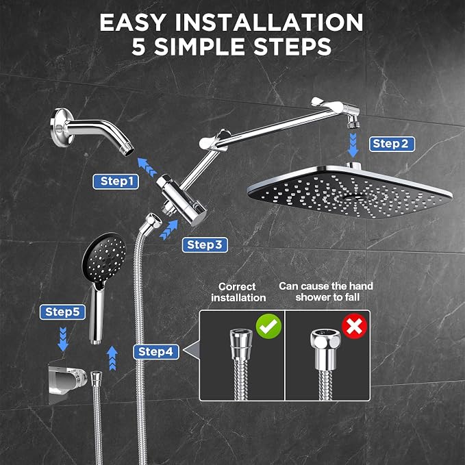 Veken 11.8" Rain Shower Head - Image 8