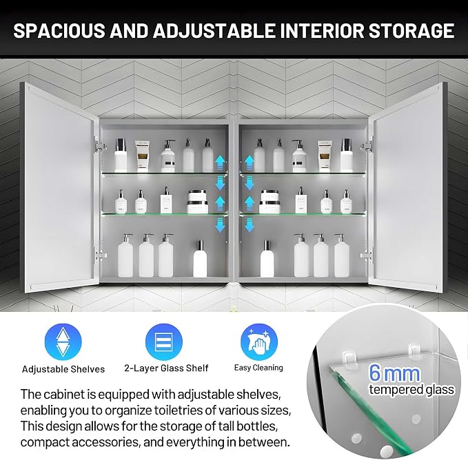 40 x 24 Medicine Cabinet Mirror - Image 5