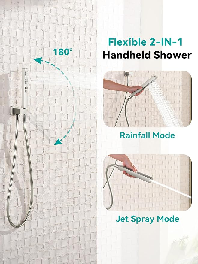 Lefton Shower System in Fahrenheit Display, 10” Overhead Shower Head - Image 5