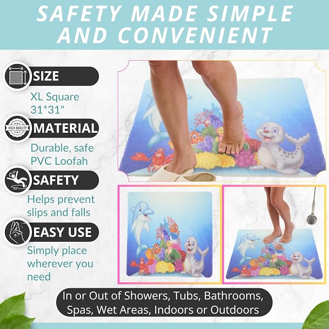 Extra Large Square Shower Mat Non Slip - Image 3
