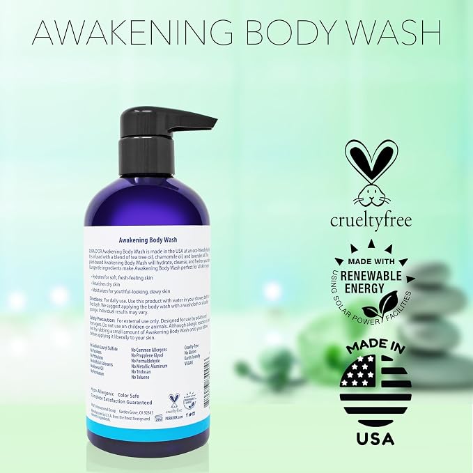 PURA D'OR Awakening Body Wash Aloe Vera, Tea Tree - Image 6