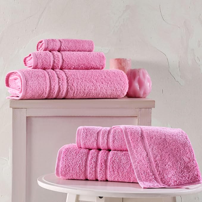 Hawmam Linen Pink 6 Piece Bath Towels Set - Image 2
