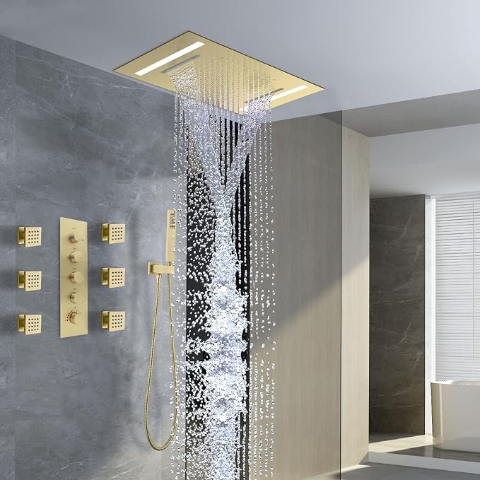 Multi Full Body Thermostatic Luxury Spa Shower System And 14x20 Inch LED 4 - Image 2