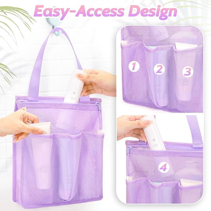 Portable Mesh Shower Caddy, Gym Travel Camp Dorm Room Essentials - Image 2
