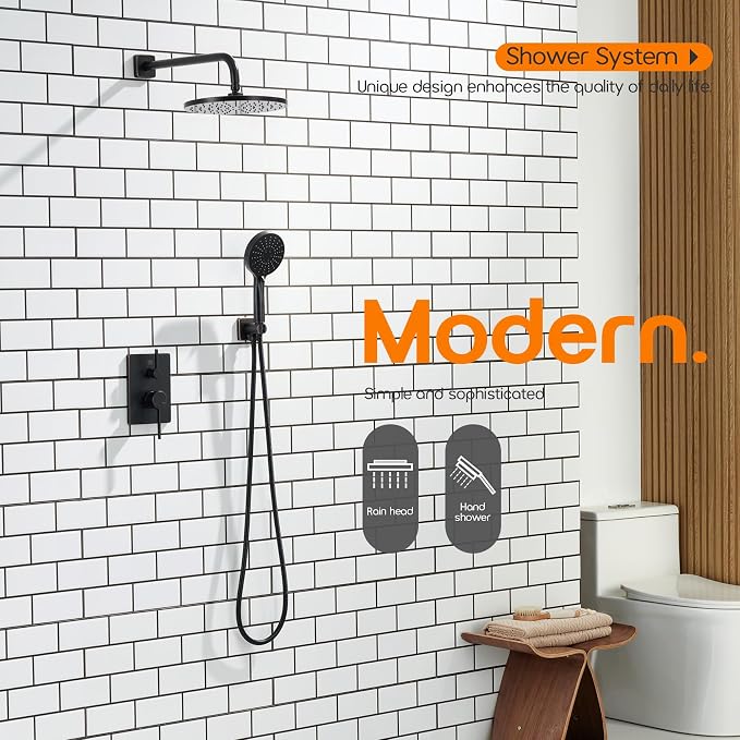 Bathroom Shower System Included Pressure Balancing Shower Mixer Valve, - Image 3