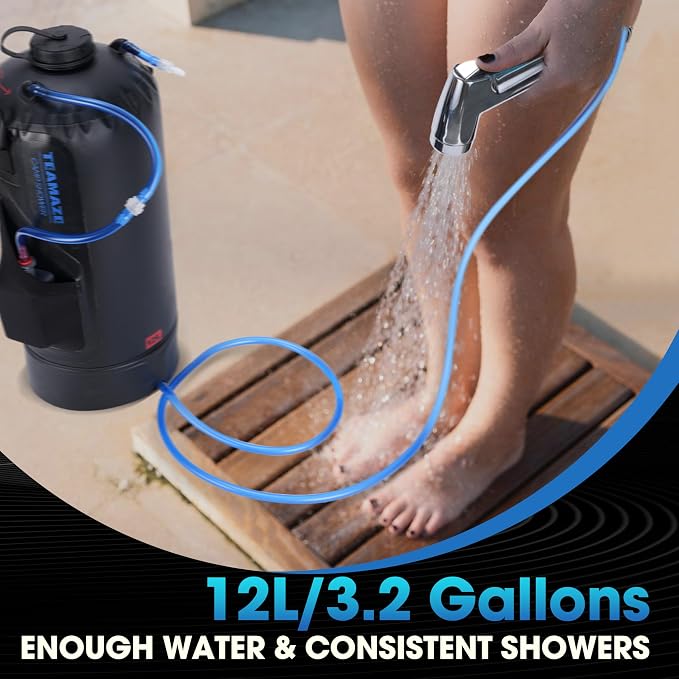 Teamaze Camping Shower, 12L Portable Camp Shower Bag - Image 3