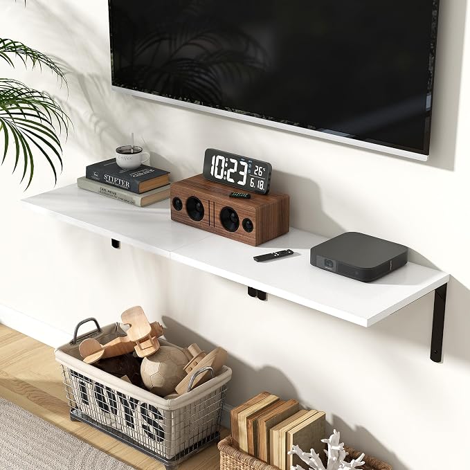 Fun Memories Floating Shelves for Wall, 12 Inch Deep Floating Shelves Set of 2 - Image 2