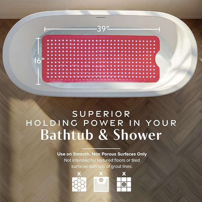 SlipX Solutions Power Grip Bathtub Safety Mat | Precision Grip Technology - Image 3