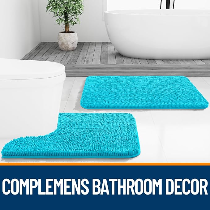 OLANLY Bathroom Rugs 30x20, Extra Soft Absorbent Chenille Bath Rugs, Rubber - Image 7