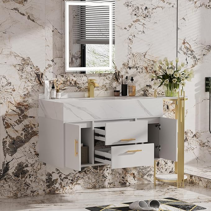 homary 39.4" Modern Floating Bathroom Vanity - Image 7