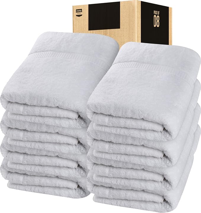 Utopia Towels - Luxurious Jumbo Bath Sheet 8 Piece - 600 GSM 100% Ring Spun by UTOPIATOWELS