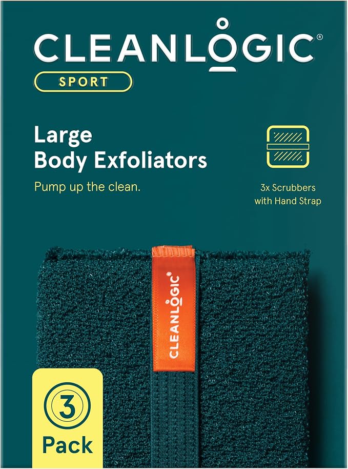 Cleanlogic Sport Exfoliating Body Scrubber, Large Exfoliator Tool by Cleanlogic