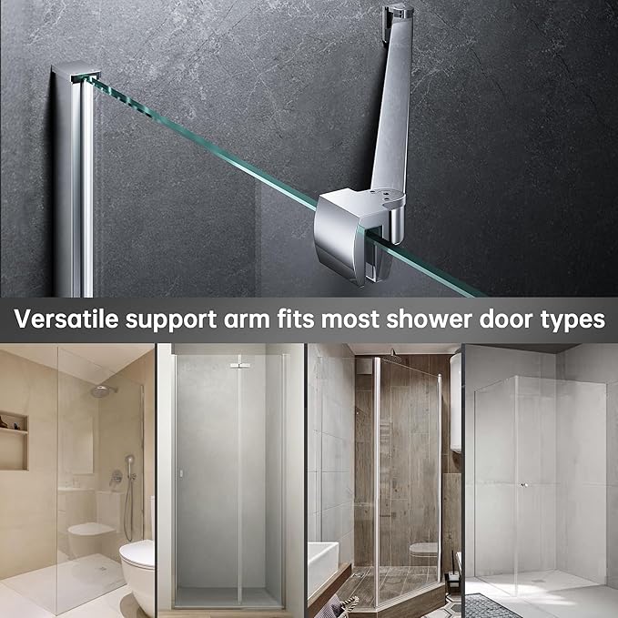 Frameless Shower Door Support Bar, Stainless Steel Wall-to-Glass Support Arm to - Image 7