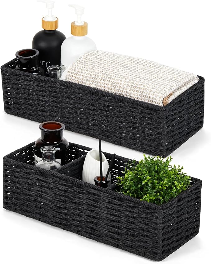 DULLEMELO Toilet Paper Basket for Organizing, Paper Rope Bathroom Baskets by DULLEMELO