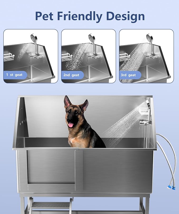 62 inch Dog Washing Station, Right Door Grooming tub - Image 5