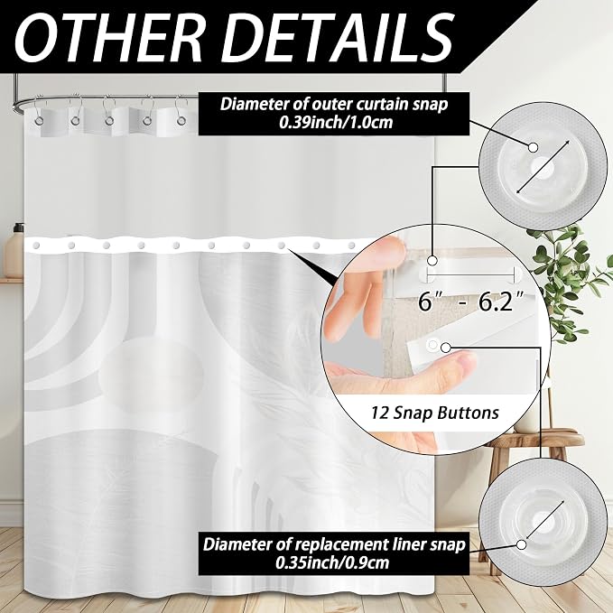 Black and White Boho See Through Mesh Top Shower Curtain - Image 7