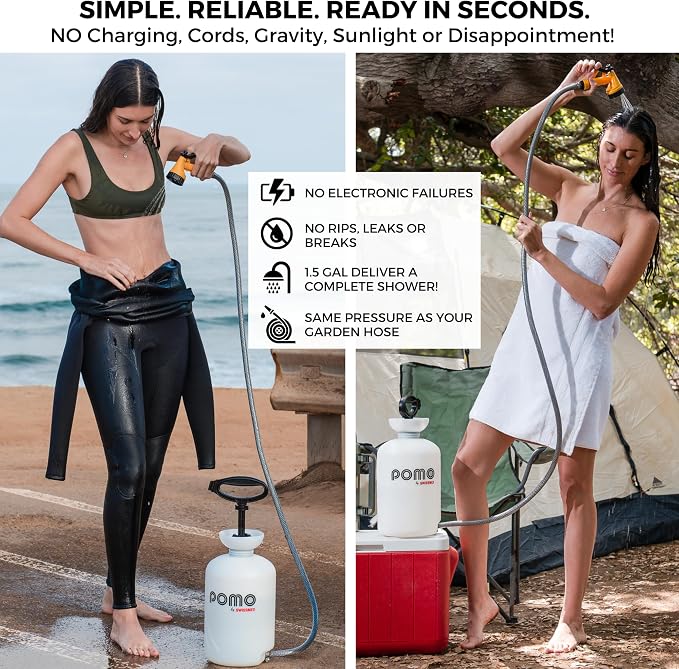 Pomo High Pressure 5L Portable Shower, Outdoor Shower, Camping Shower, Surf - Image 2