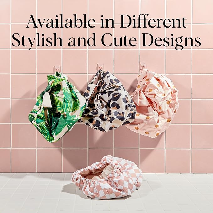 Kitsch Luxury Shower Caps for Women Reusable Waterproof - Image 2