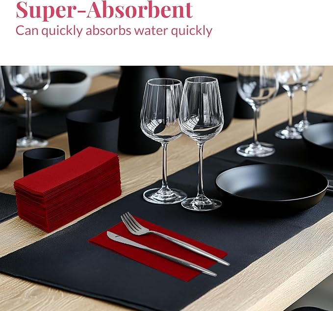 Prestee Red Napkins for Table - Image 4