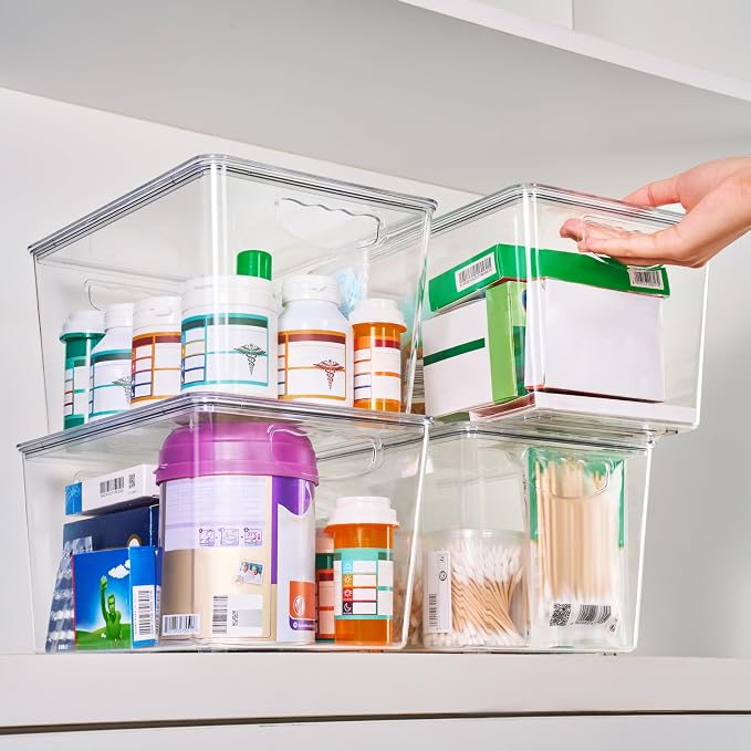 theaoo Clear Storage Bins with Lids Stackable - Image 6