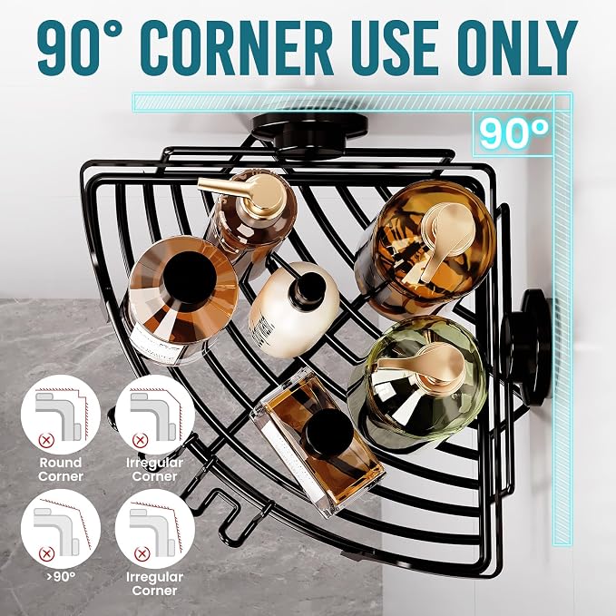 TAILI Powerful Suction Cup Corner Shower Caddy 2 Pack, Stainless Steel - Image 8
