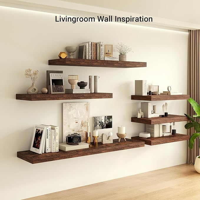 Heimlove 12" Deep Floating Shelves, 36 x 12 Inch Wall Mounted Long Floating - Image 5