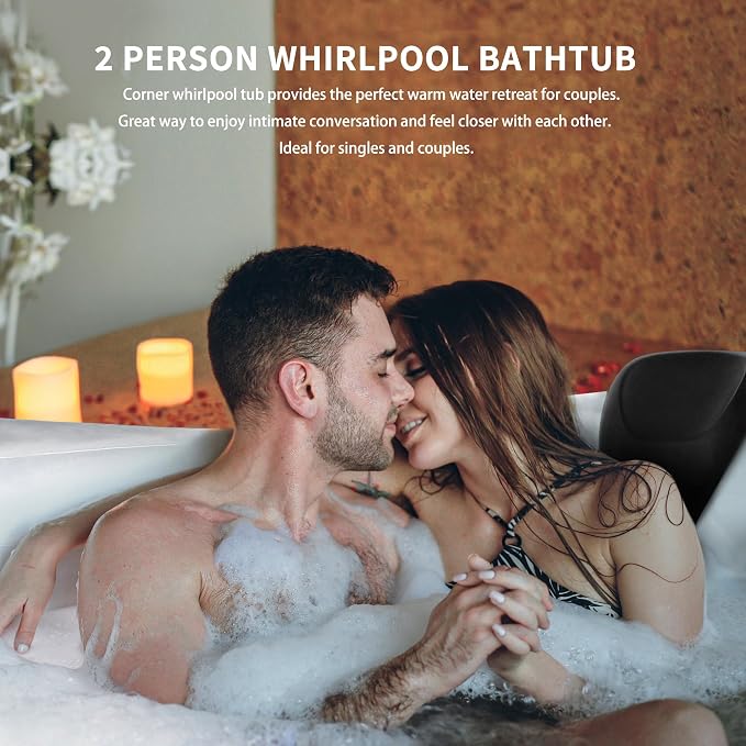Empava 59" Corner Whirlpool Bathtub - Image 9