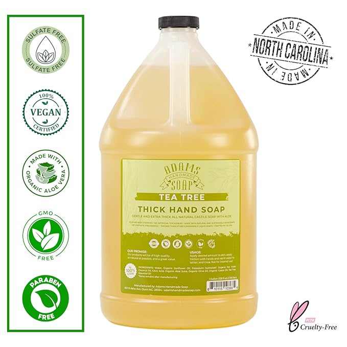 Adams Handmade Soap Thick Organic Castile Liquid Hand Soap 1 Gallon Refill - Image 2