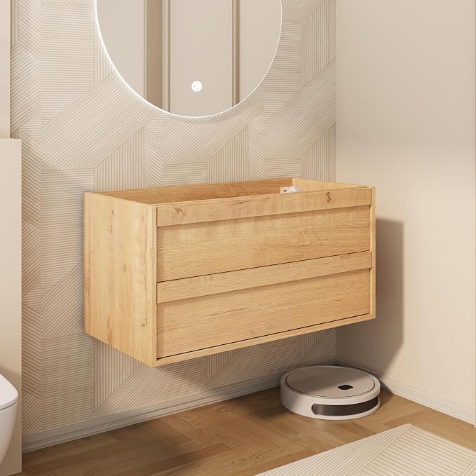 eclife 36" Floating Bathroom Vanity Sink Combo, Wall Mounted Modern Minimalist - Image 3