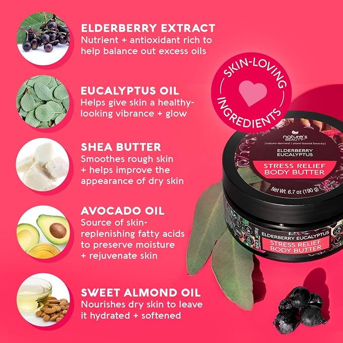 Nature's Beauty Elderberry Eucalyptus Stress Relief Body Butter Multi-Pack - Image 2