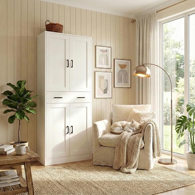 71" Tall Kitchen Pantry Cabinet, Freestanding Storage Cabinet - Image 6