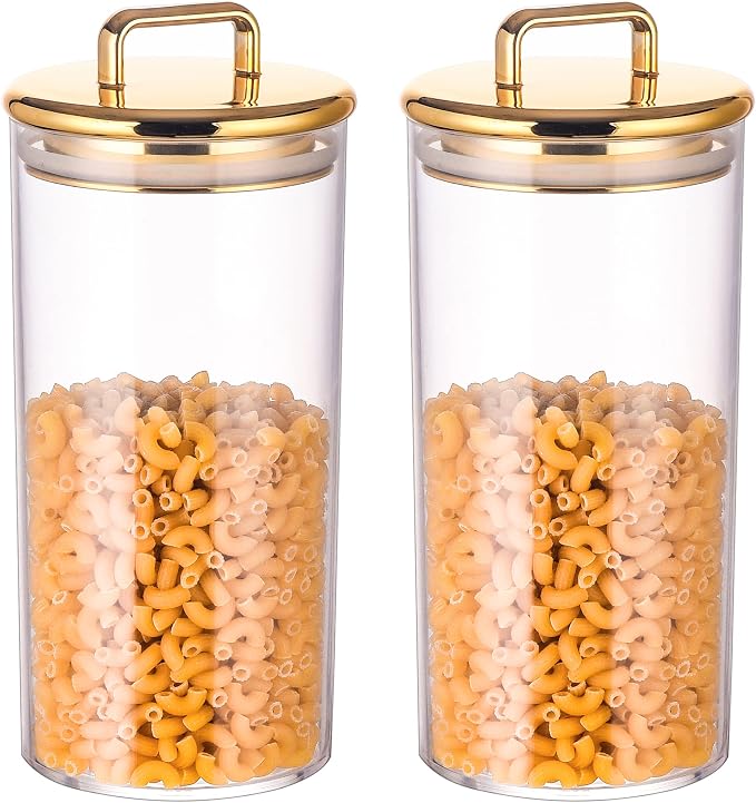 2 Pack 32 oz Large Acrylic Storage Apothecary Jar by YUEJUM
