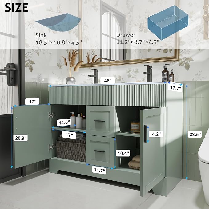 eclife 48" Bathroom Vanities Sink Combo - Image 2