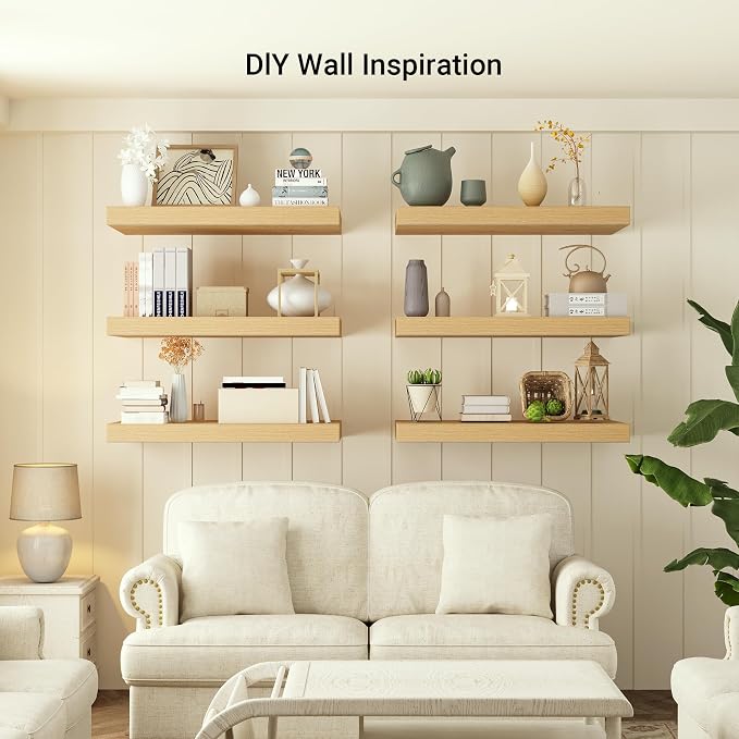 Heimlove 12" Deep Floating Shelves, 36 x 12 Inch Wall Mounted Long Floating - Image 2