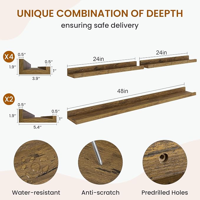 Axeman Picture Ledge Shelf, Floating Shelves - Image 3