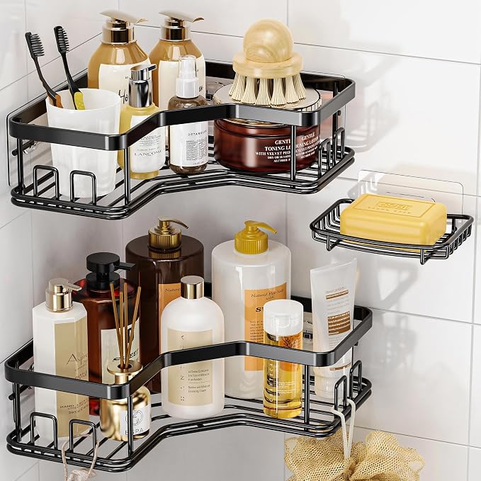 MAXIFFE 3 Pack Corner Shower Caddy by MAXIFFE