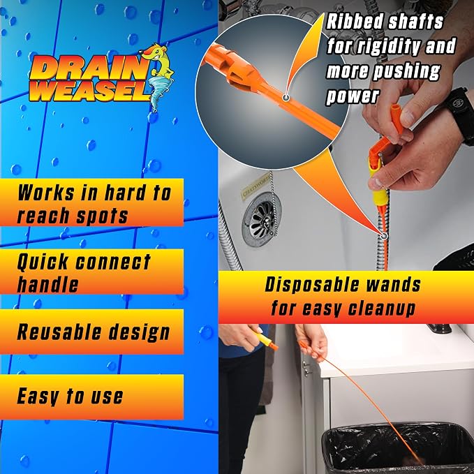 FlexiSnake Pro Drain Weasel Sink Snake Cleaner - Image 5