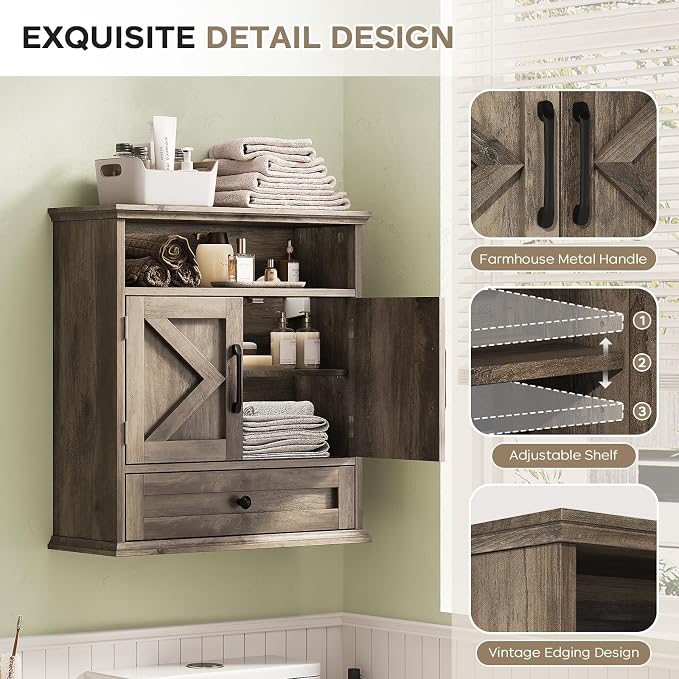 Bathroom Wall Cabinet, Wall Mounted Medicine Cabinet - Image 4