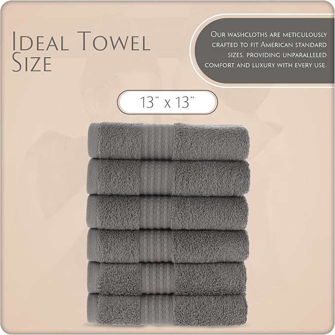 MAURA Basics Turkish Cotton Washcloth Towel Set High Performance Bathroom - Image 2