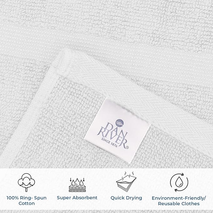 DAN RIVER Classic Cotton Bath Mats Set of 2 – Not a Bathroom Rug, Ultra Soft - Image 3