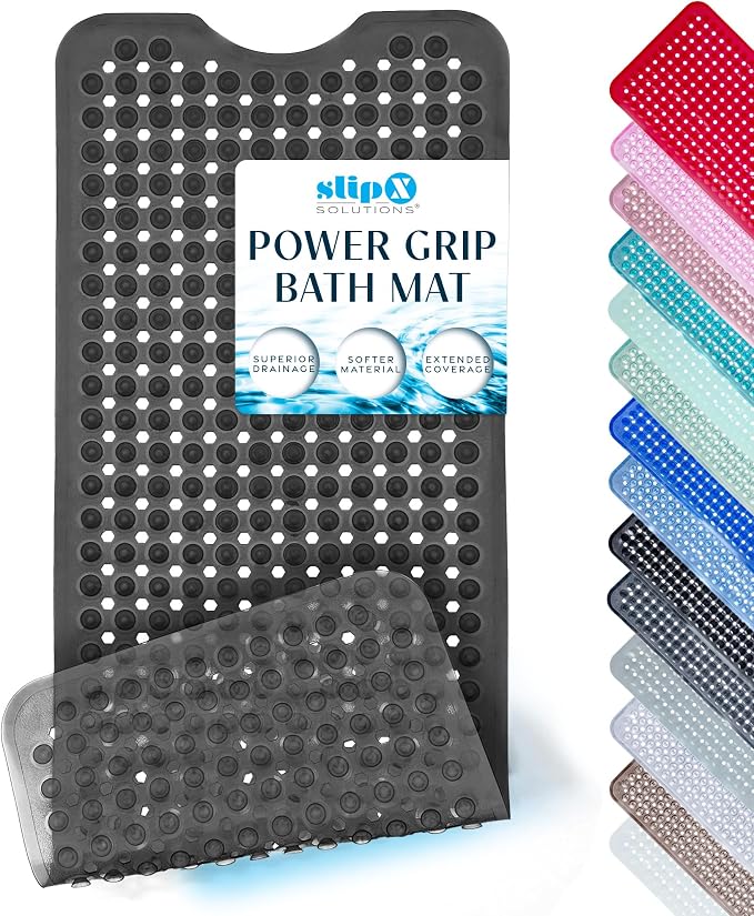 SlipX Solutions Power Grip Bathtub Safety Mat | Precision Grip Technology by SlipXSolutions