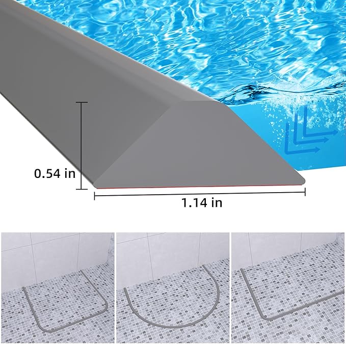 Duzzy 75 Inch Collapsible Shower Water Dam, Shower Threshold Water Stopper - Image 3