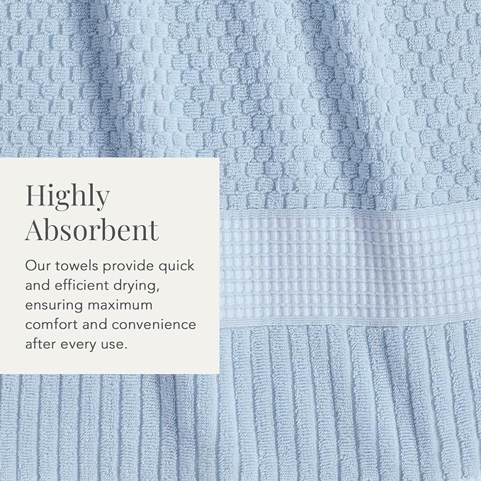 NY Loft 100% Cotton Bath Towel 4 Pack | Super Soft & Absorbent Quick-Dry Bath - Image 7