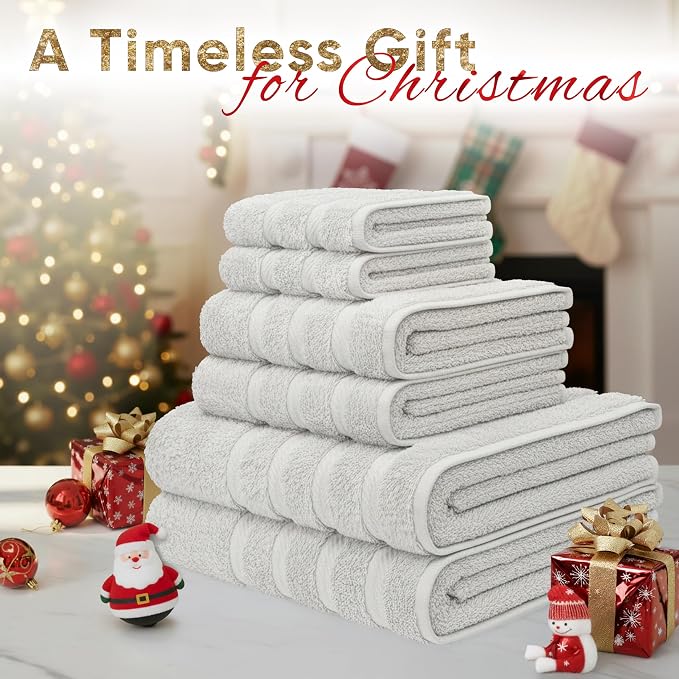 American Soft Linen Luxury 6 Piece Towel Set, 2 Bath Towels 2 Hand Towel 2 - Image 2