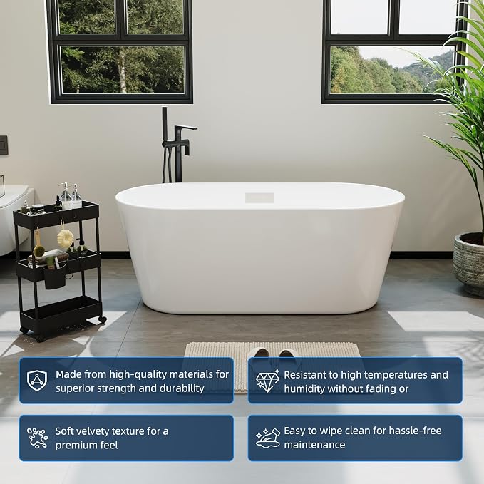 59'' Freestanding Bathtub, Deep Soaking Tub - Image 6