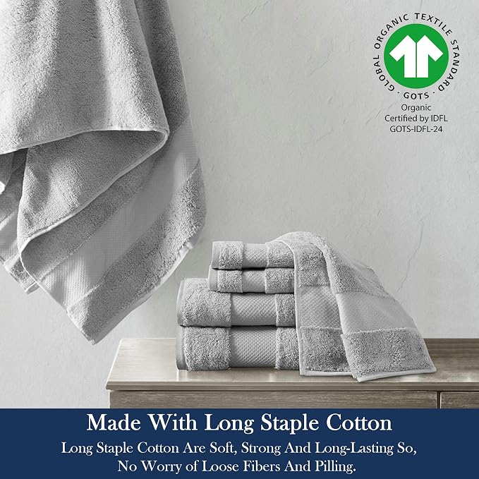 Delara Organic Cotton Luxuriously Plush Bath Towel 33 Piece Set|GOTS & Oeko-TEX - Image 3