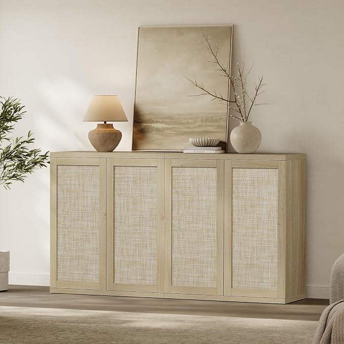 SICOTAS Rattan Sideboard Storage Cabinet - Image 4