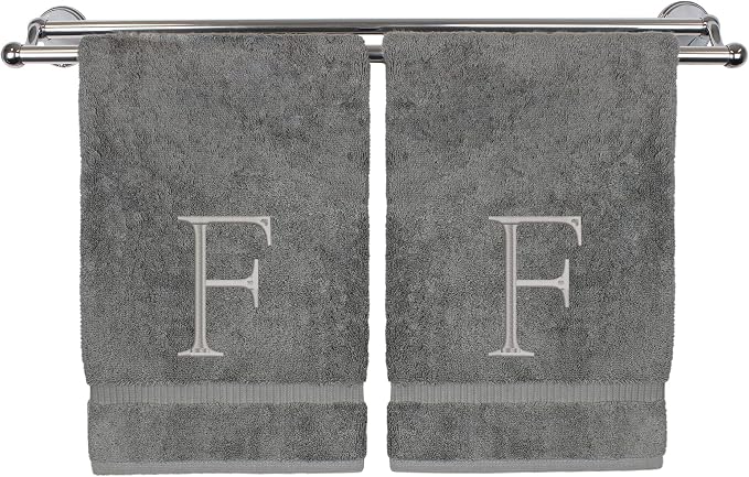 Monogrammed Hand Towel, Personalized Initial Gift, Extra Absorbent 100% Turkish by BareCotton