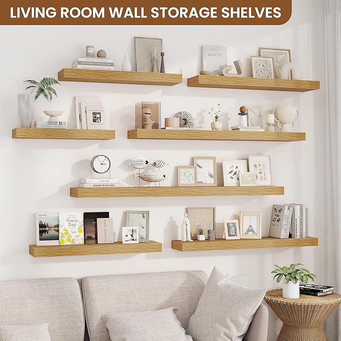 fuqing Floating Shelves for Wall, Wall Mounted Wood Floating Shelf - Image 2
